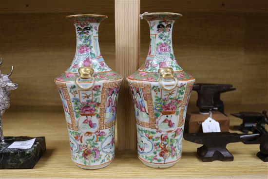 A pair of Chinese famille rose vases, 19th century height 24cm